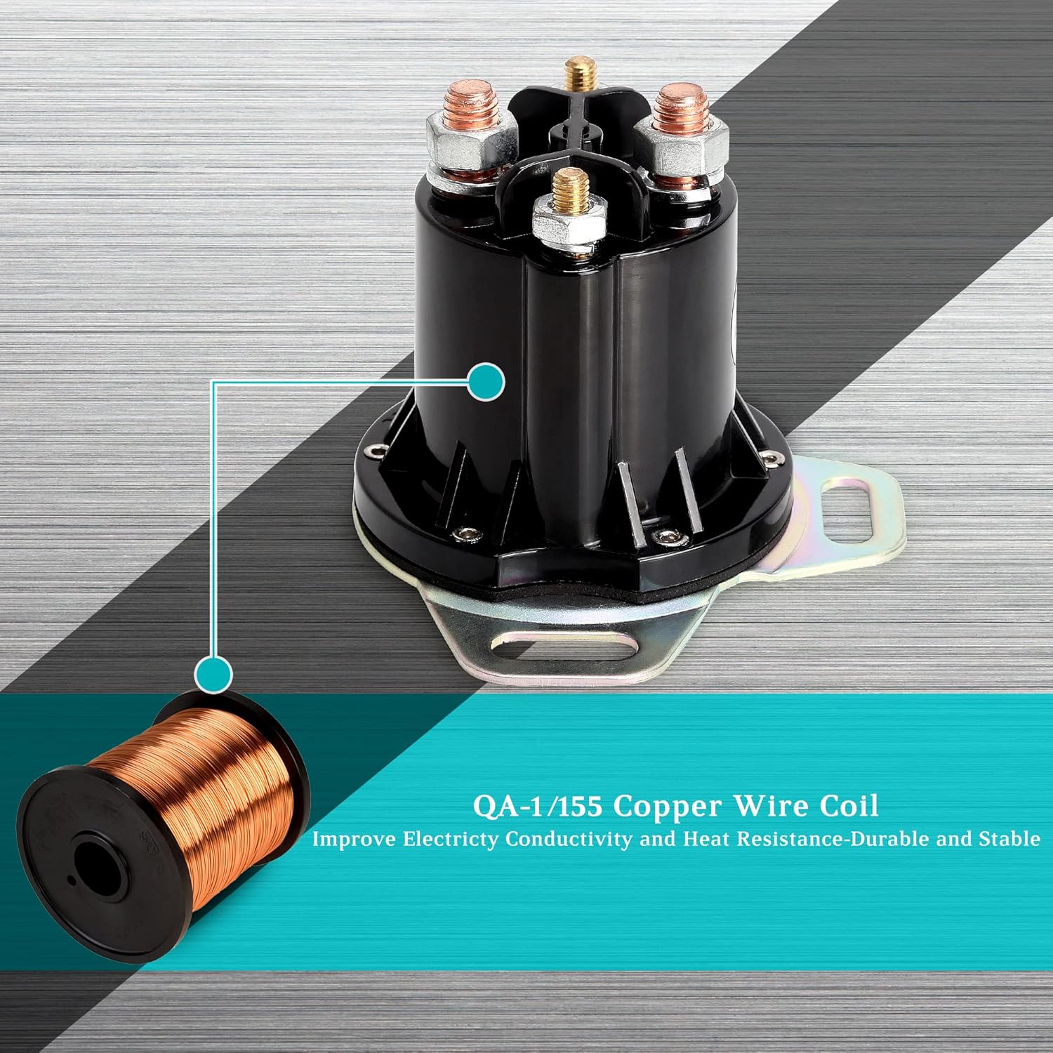 10L0L Golf Cart 48V Solenoid for EZGO RXV, 4 Terminal 150A, Replace OEM 624317, 649373